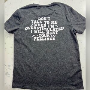 Gray T-Shirt with Skeleton Hand Design